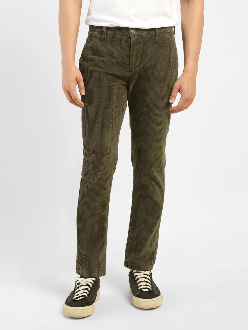 Men's Green Regular Fit Trousers