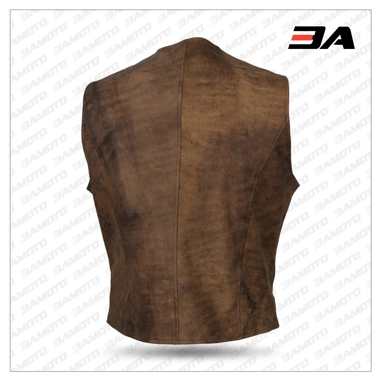 Mens Vintage Brown Distressed Leather Vest