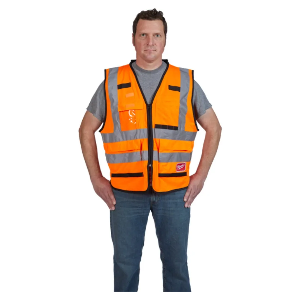 Milwaukee 48735051 S/M Orange Premium High Visibility Safety Vest