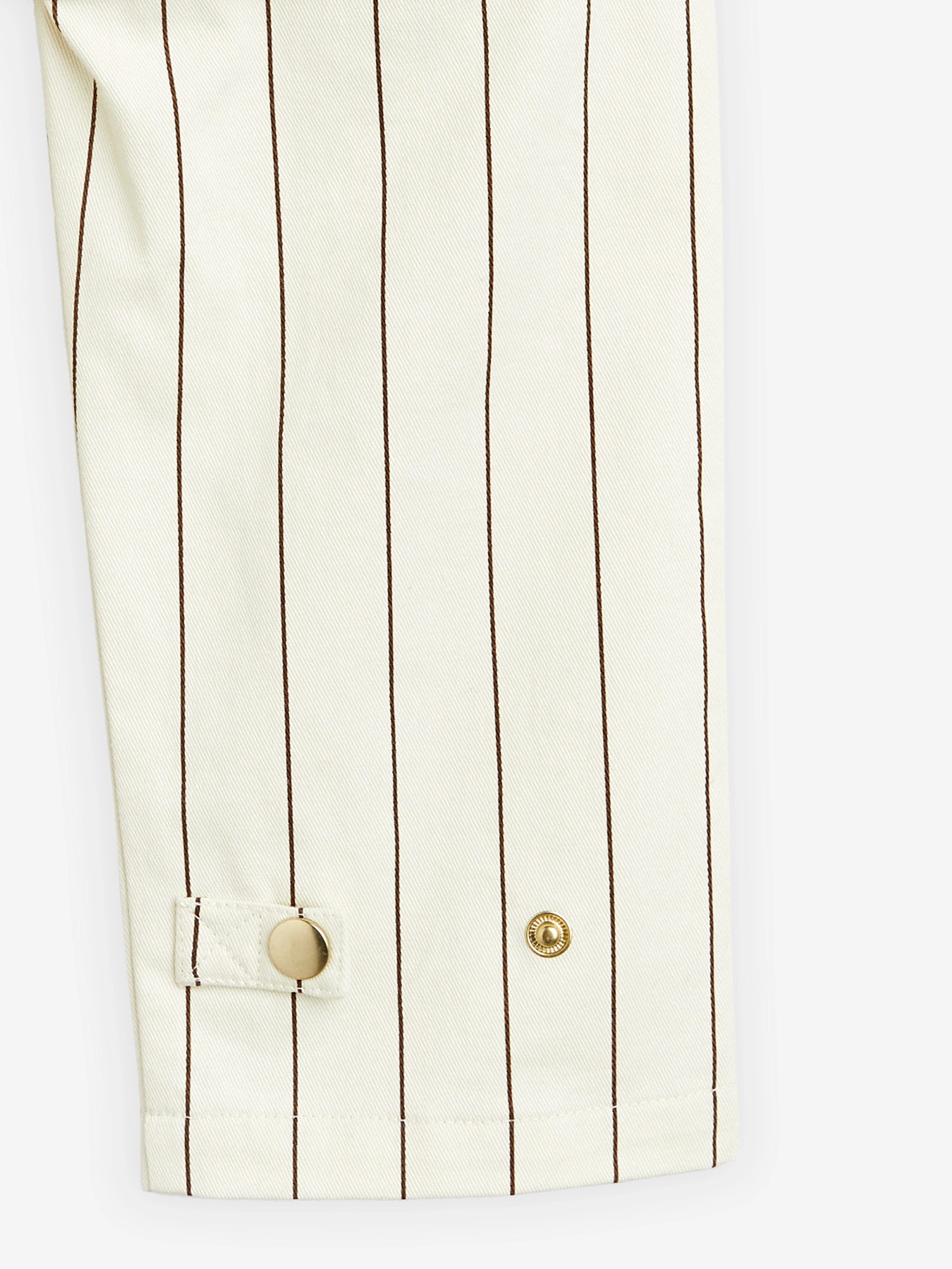 Mini Rodini Kids Striped Cargo Trousers in Ivory