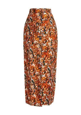 Multi Asterid Floral Midi Skirt