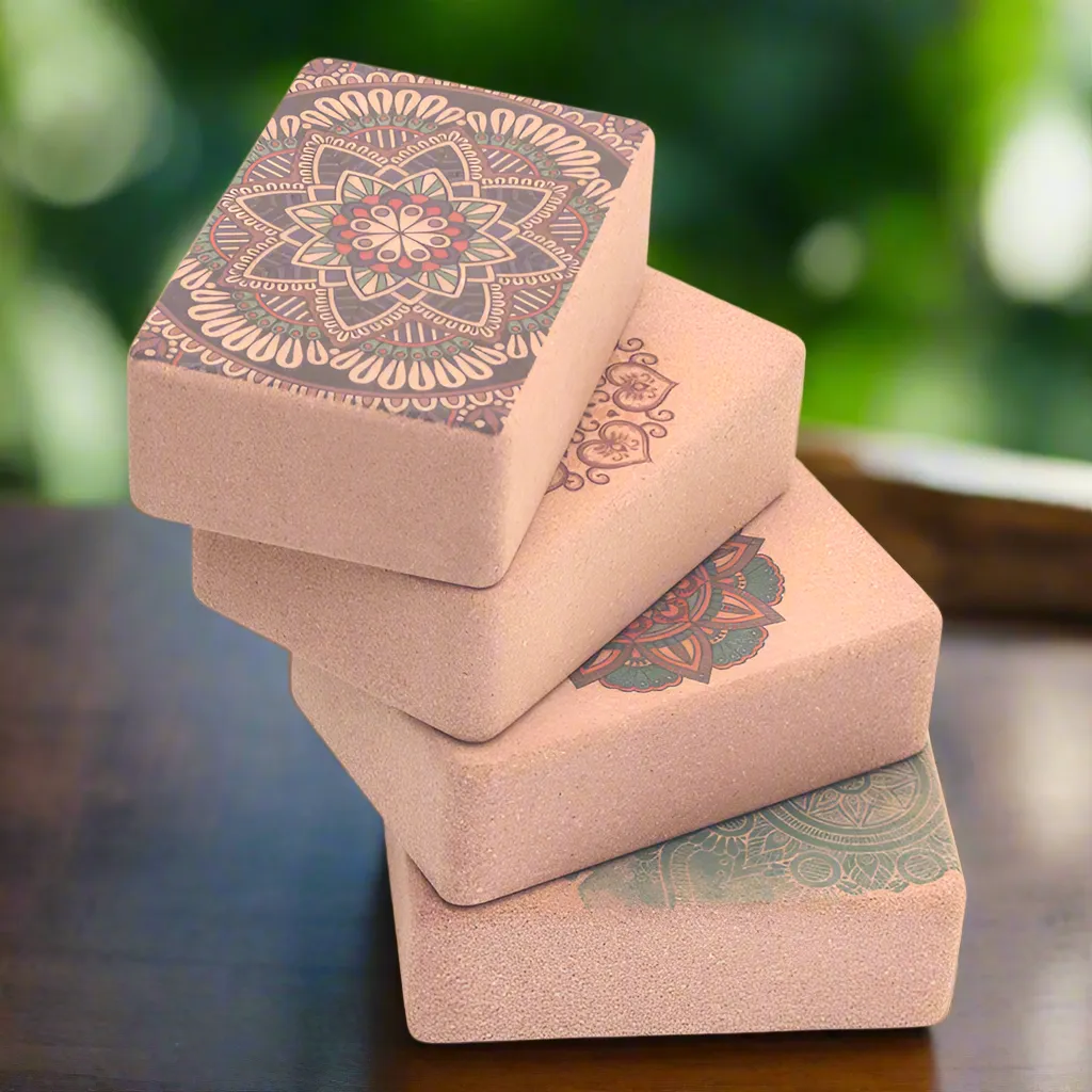 Natural Cork Yoga Brick - High Density & Eco Friendly Yoga Accessories for Women - Ideal for Yoga Pilates General Fitness and Stretching