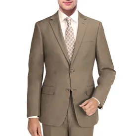 New York Man Italian Designer Oatmeal Taupe 2 Piece Suit (available in Modern fit)