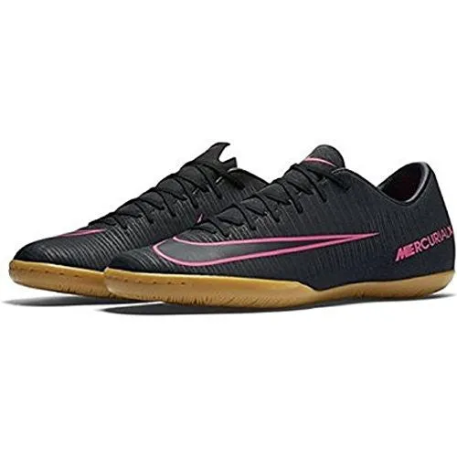 Nike Men's Mercurialx Victory VI IC Indoor Soccer Shoe (Sz. 10.5) Black, Pink