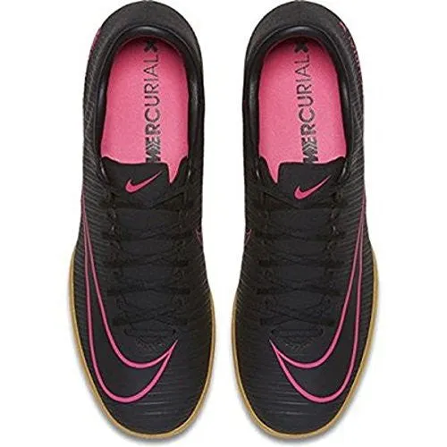 Nike Men's Mercurialx Victory VI IC Indoor Soccer Shoe (Sz. 10.5) Black, Pink