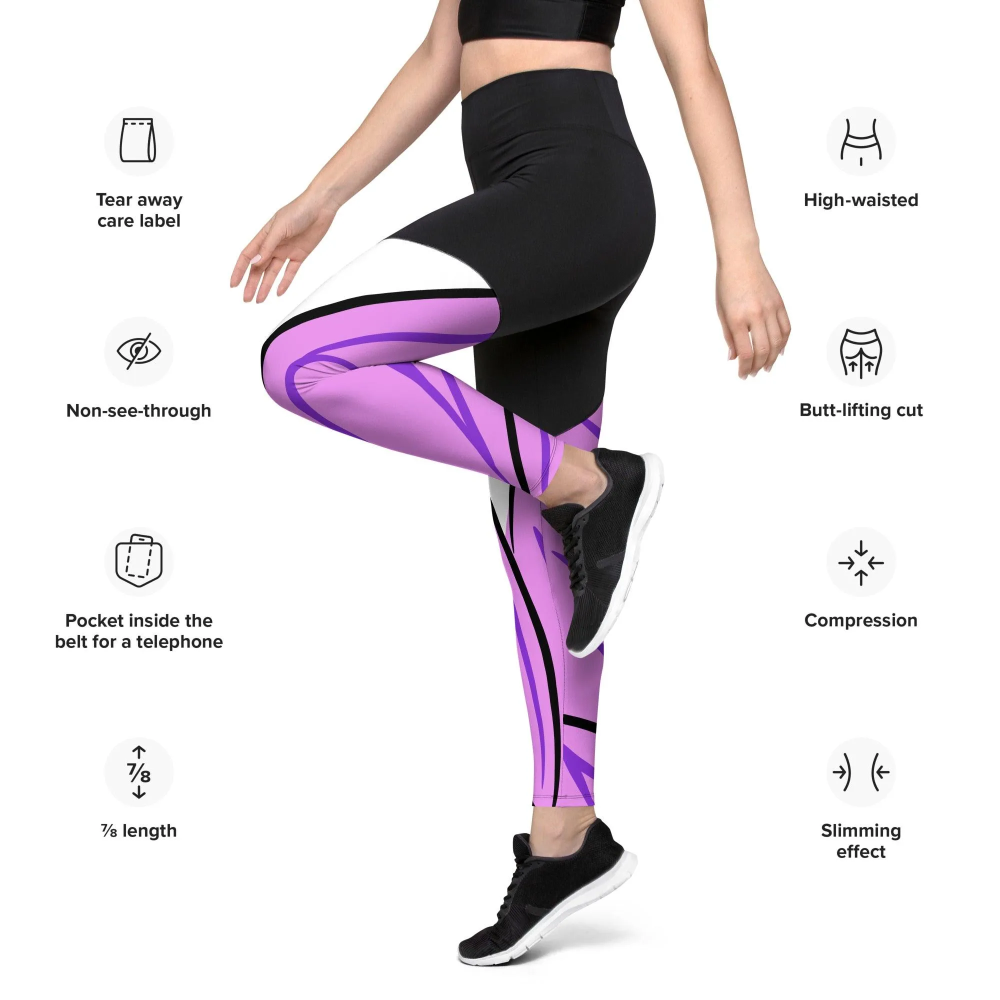 Oversized Arrow Sports Leggings | Comfortable Gym Clothes | Comfy Yoga Wear