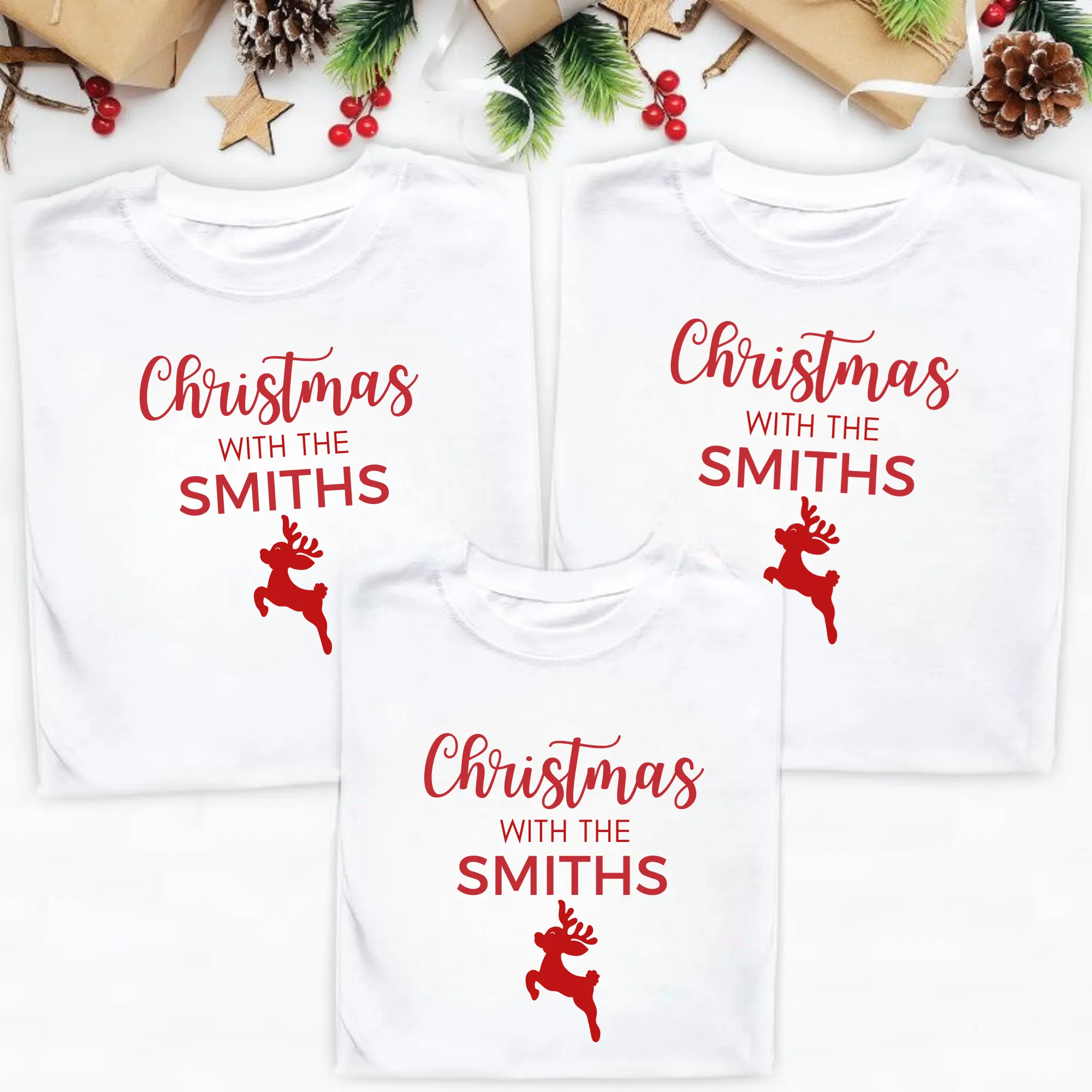 Personalised Family Matching Christmas T-Shirts