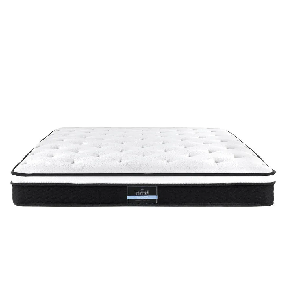 Queen Package | Manly LED Bed Frame Black & Bonita Pillow Top Mattress (Medium Firm)