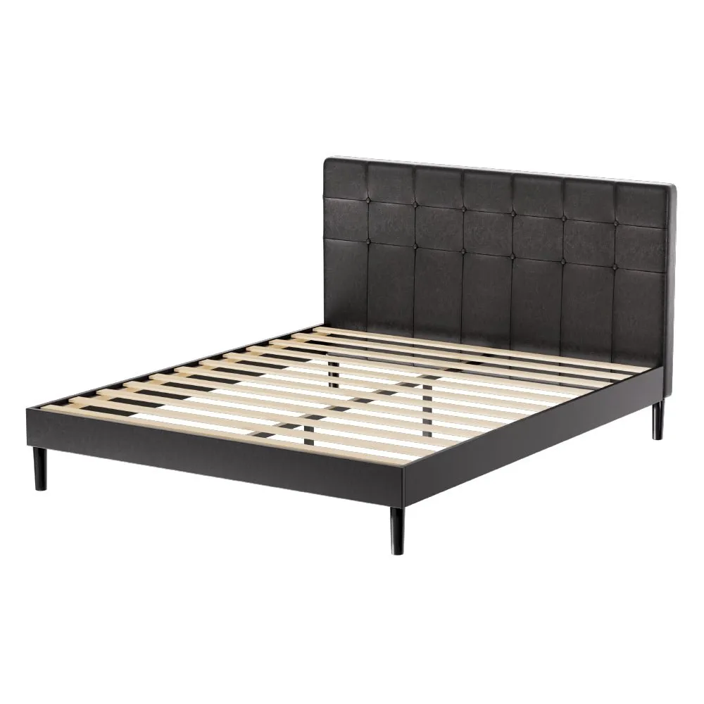 Queen Package | Manly LED Bed Frame Black & Bonita Pillow Top Mattress (Medium Firm)