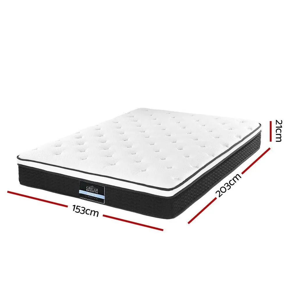 Queen Package | Manly LED Bed Frame Black & Bonita Pillow Top Mattress (Medium Firm)