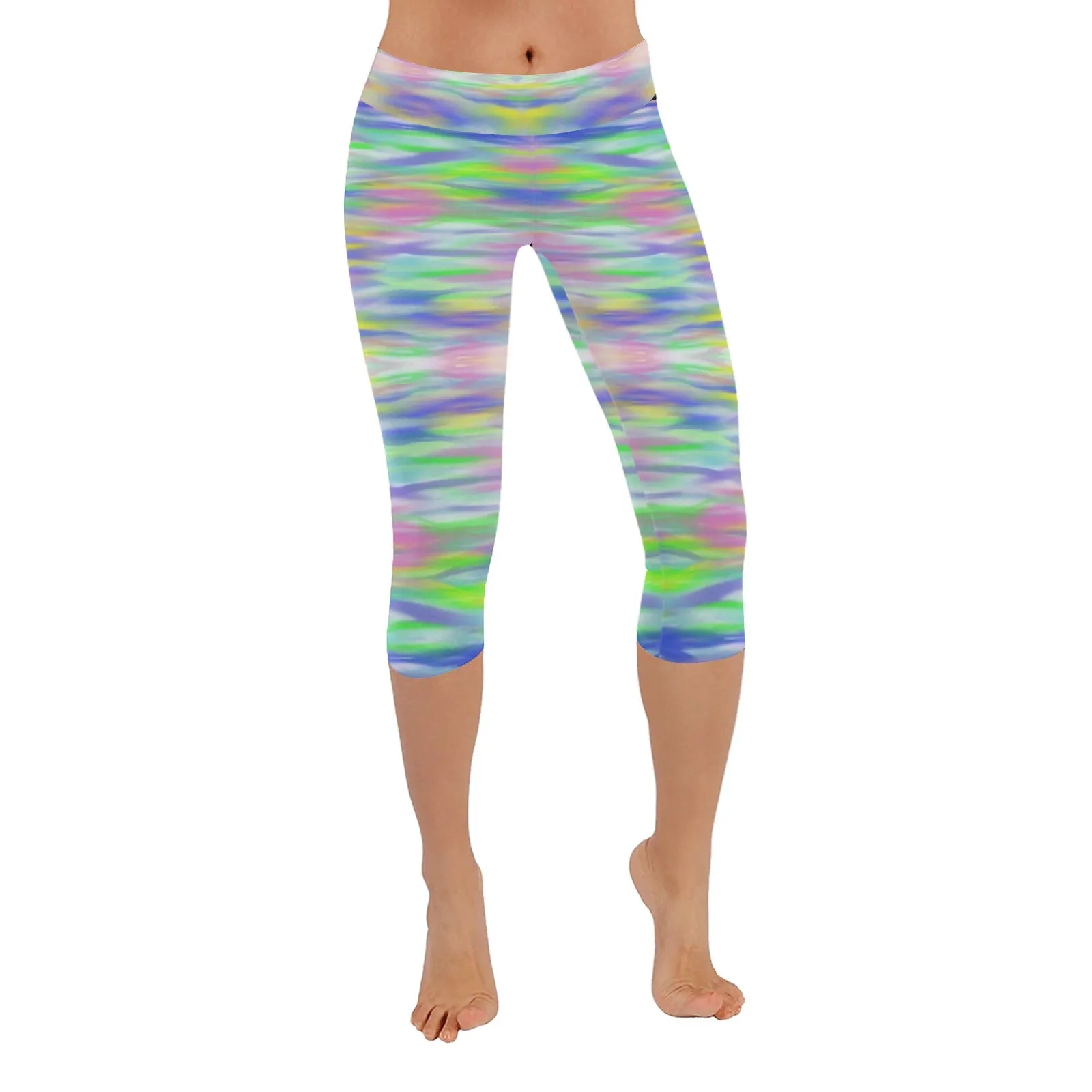 Rainbow Ocean Capri Leggings up to 5 XL