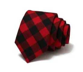 Red & Black House of Wales Plaid Necktie