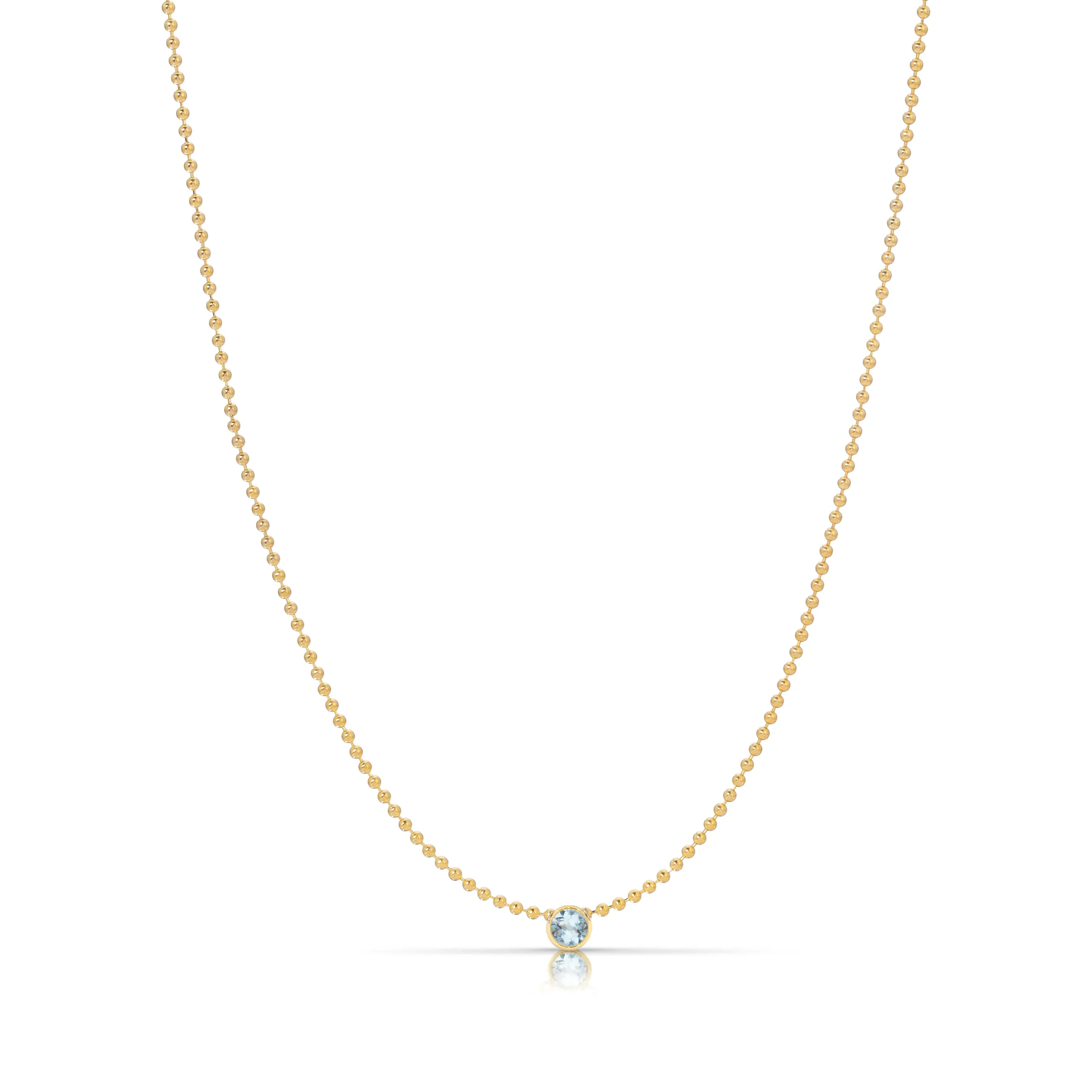 Single Birthstone Layering Necklace - Yellow Gold