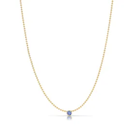 Single Birthstone Layering Necklace - Yellow Gold