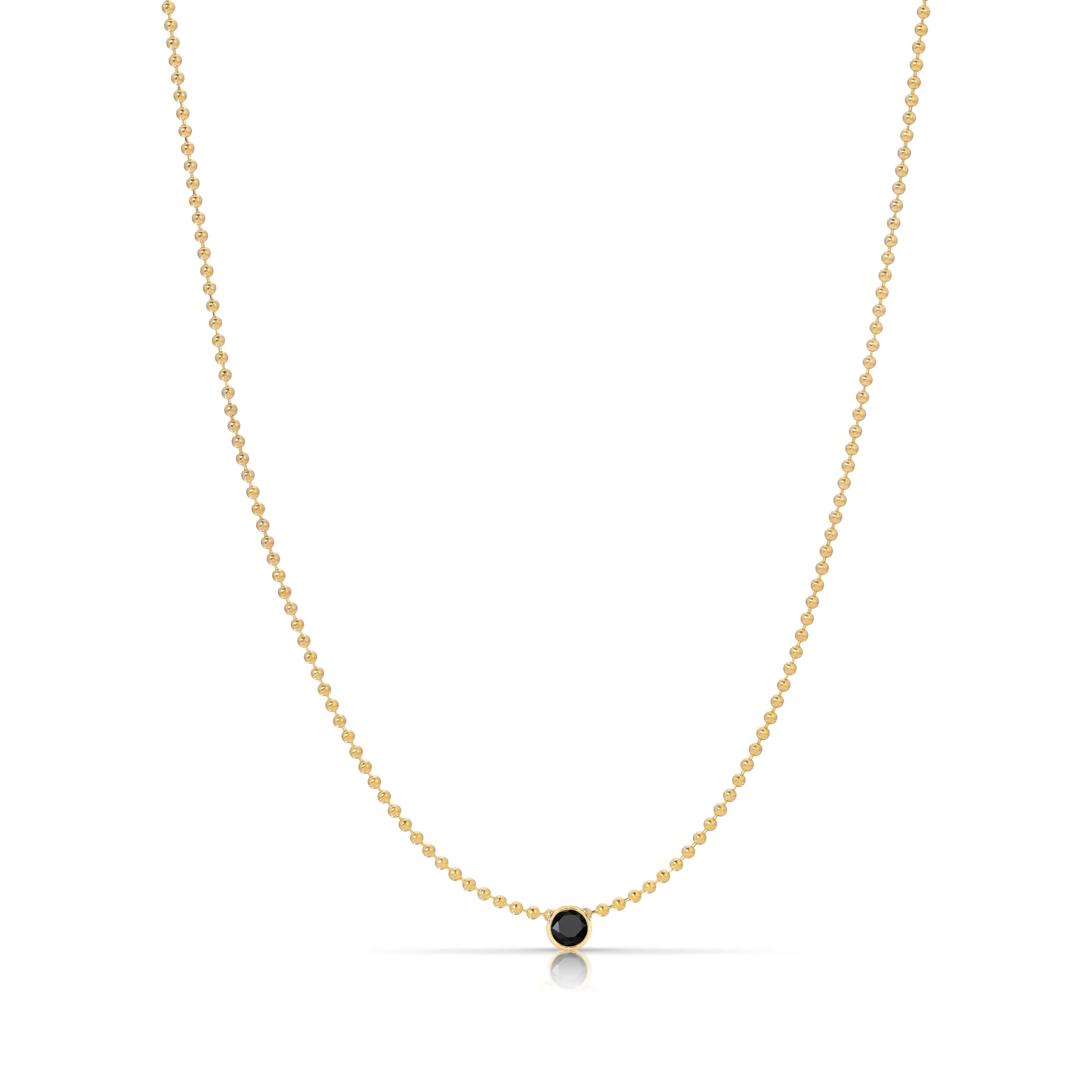 Single Birthstone Layering Necklace - Yellow Gold