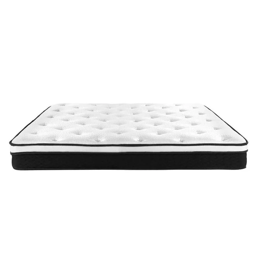 Single Package | Sasa LED Boucle Bed Frame Beige & Bonita Pillow Top Mattress (Medium Firm)