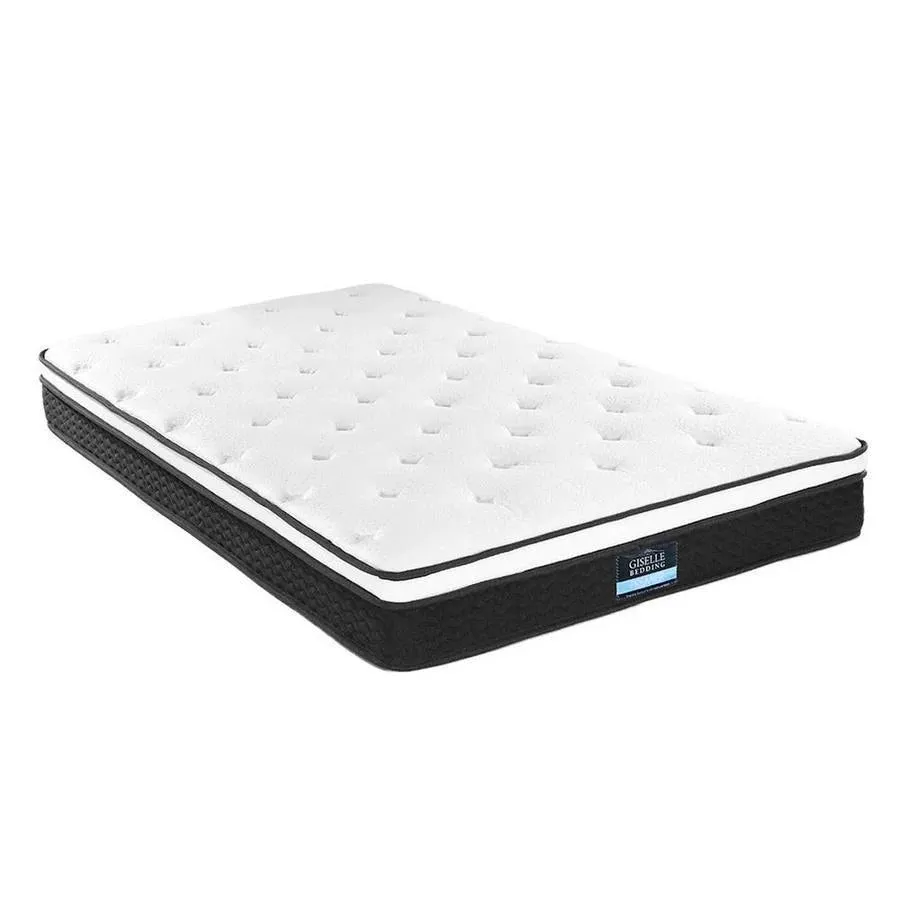 Single Package | Sasa LED Boucle Bed Frame Beige & Bonita Pillow Top Mattress (Medium Firm)