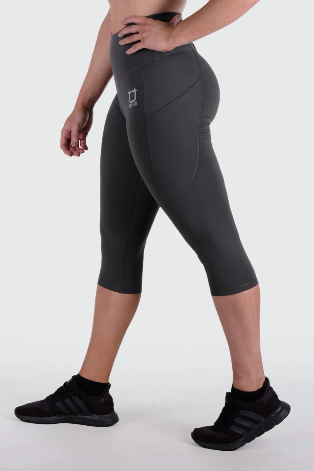 Strappy Capri V2 Highwaisted Leggings - Slate Grey