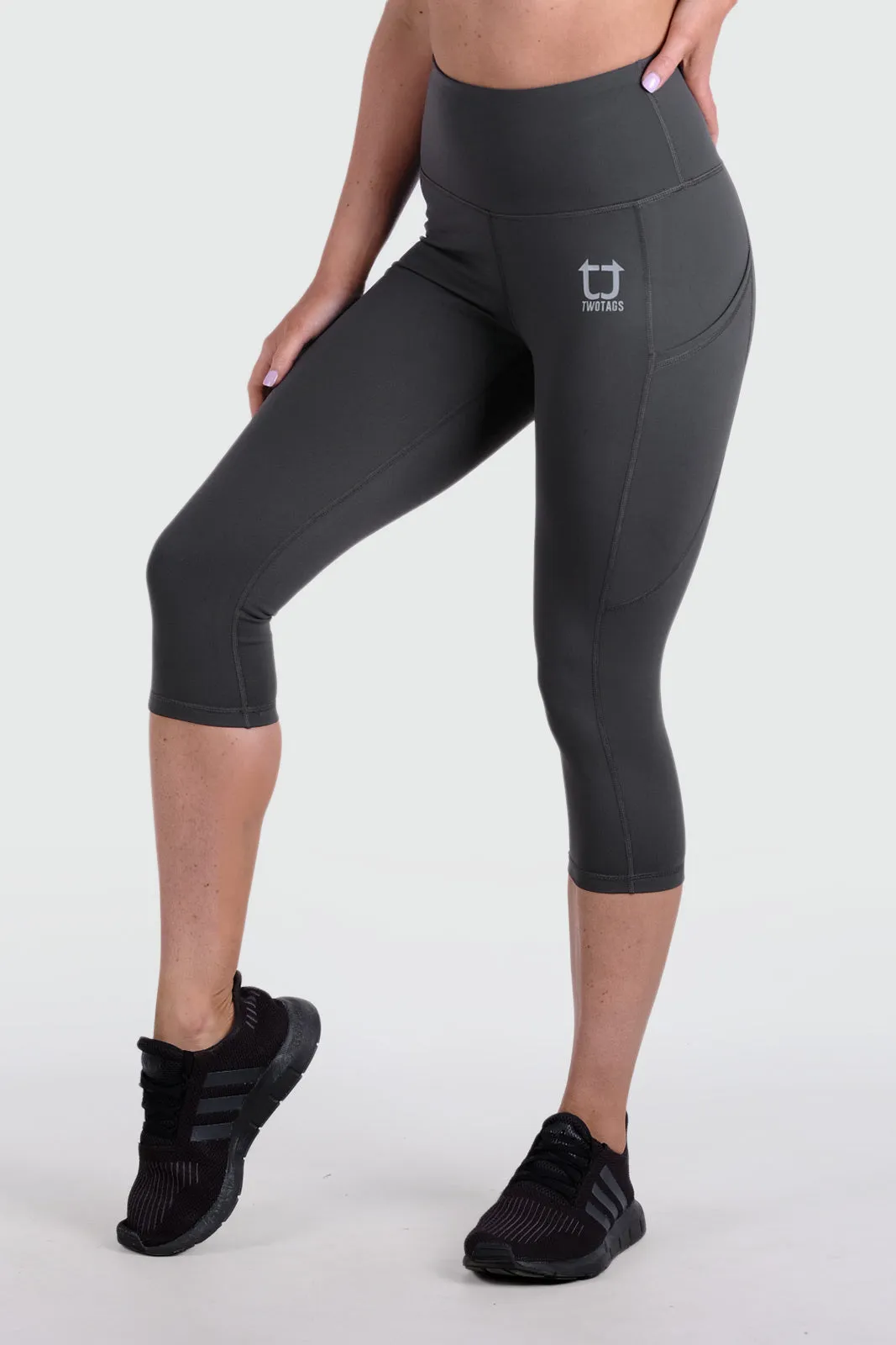 Strappy Capri V2 Highwaisted Leggings - Slate Grey