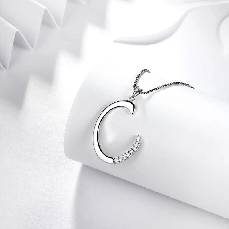 Tokyo Mart Letter Initial C Necklaces Pendant Women Girls Name Jewelry Gift 925 Sterling Silver