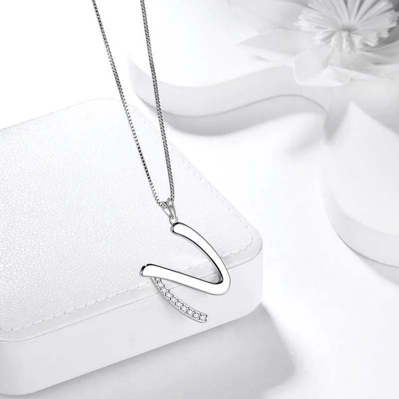 Tokyo Mart Letter Initial N Necklaces Pendant Women Girls Name Jewelry Gift 925 Sterling Silver