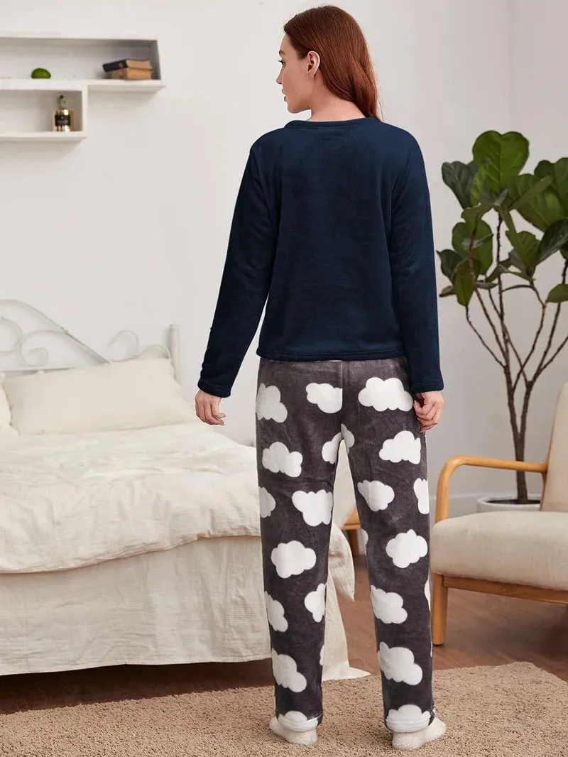 Velvet Thermal Loungewear Set for Cozy Evenings