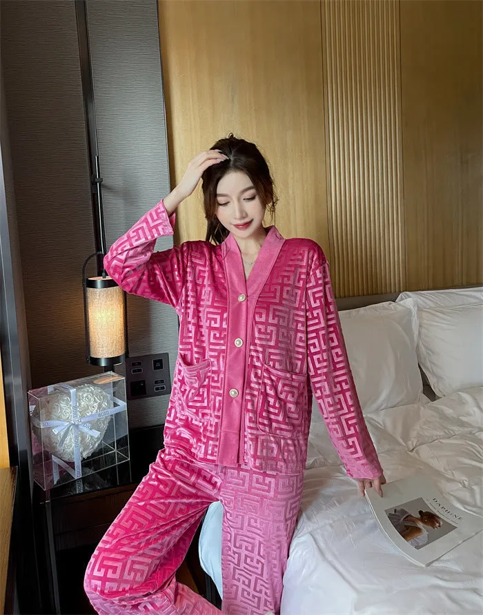 Velveteen Patterned Pajamas