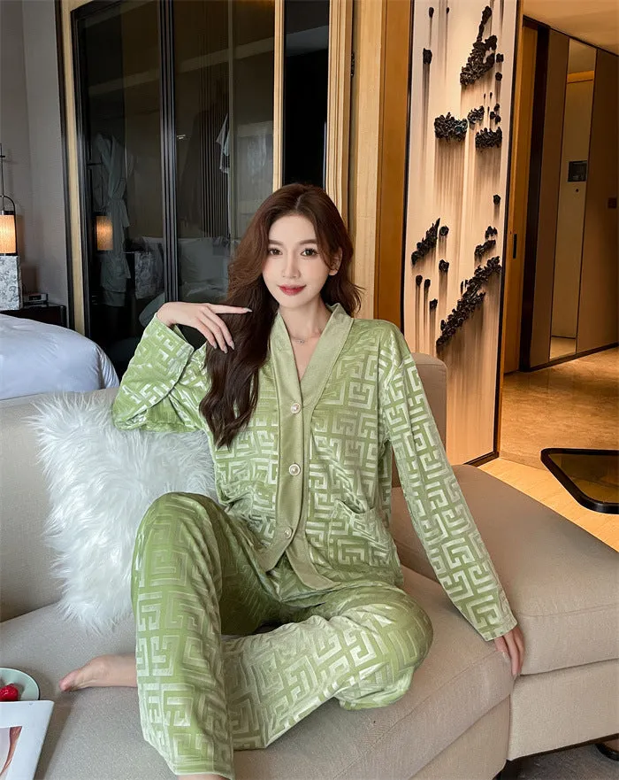 Velveteen Patterned Pajamas