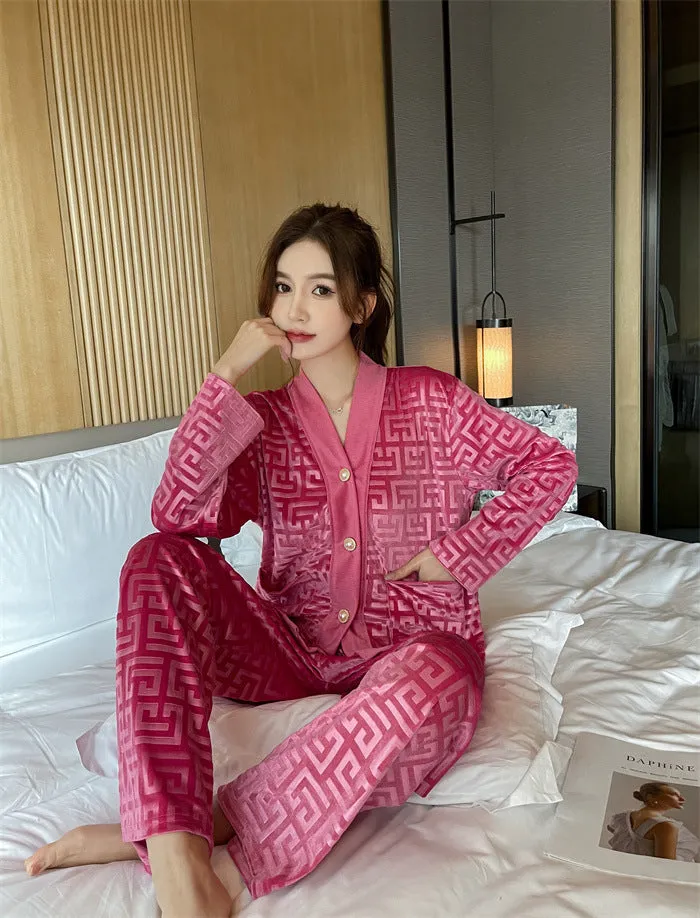 Velveteen Patterned Pajamas