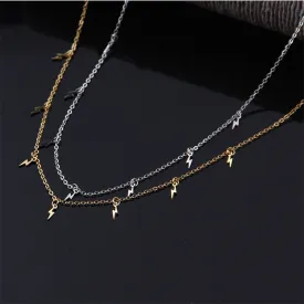 VenusFox New stainless steel Women pendants Necklaces Jewelry Cross Lightning hexagram Choker Necklace Chain gold Girls Kpop Collares