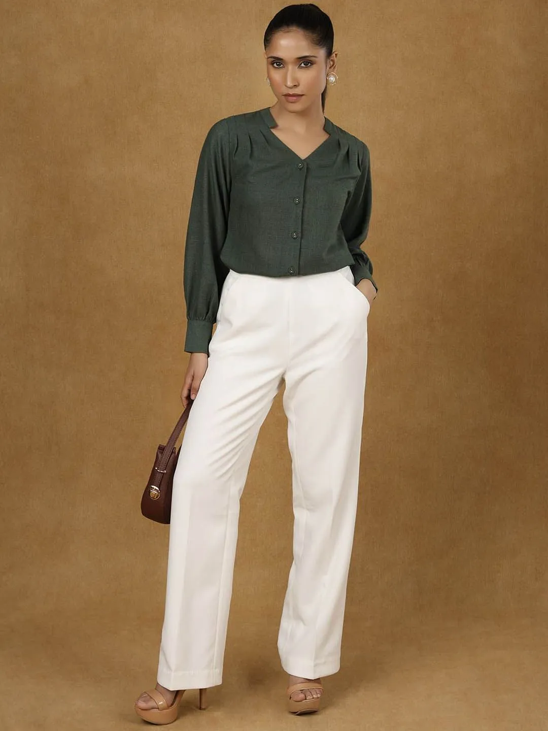 White High Waist Trouser