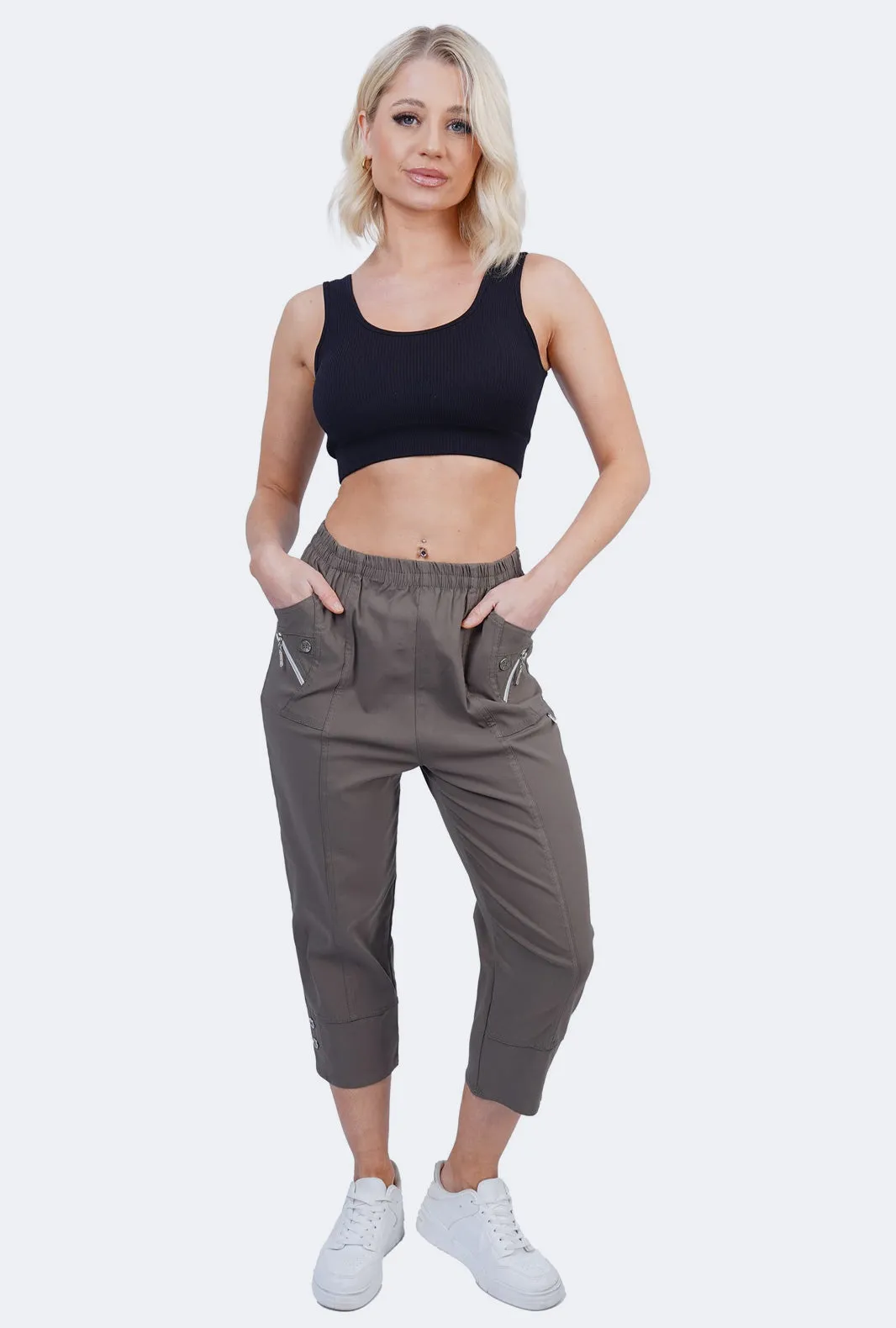 Women Cherry Berry Capri Summer Trouser Pants