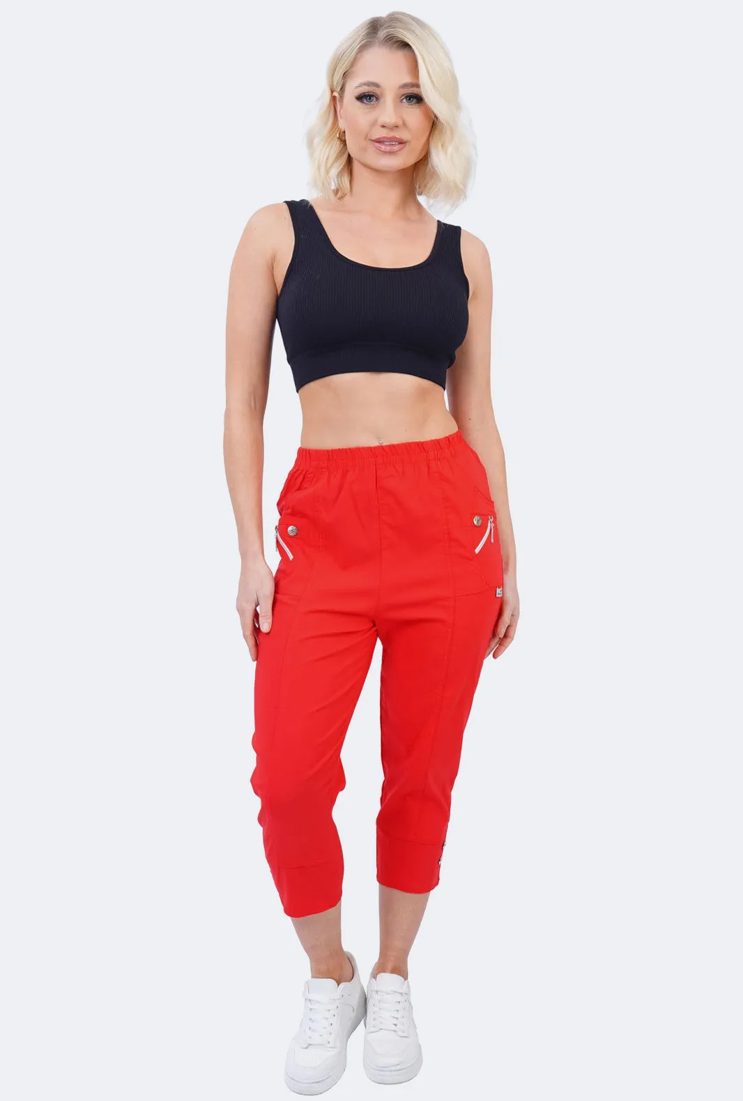 Women Cherry Berry Capri Summer Trouser Pants