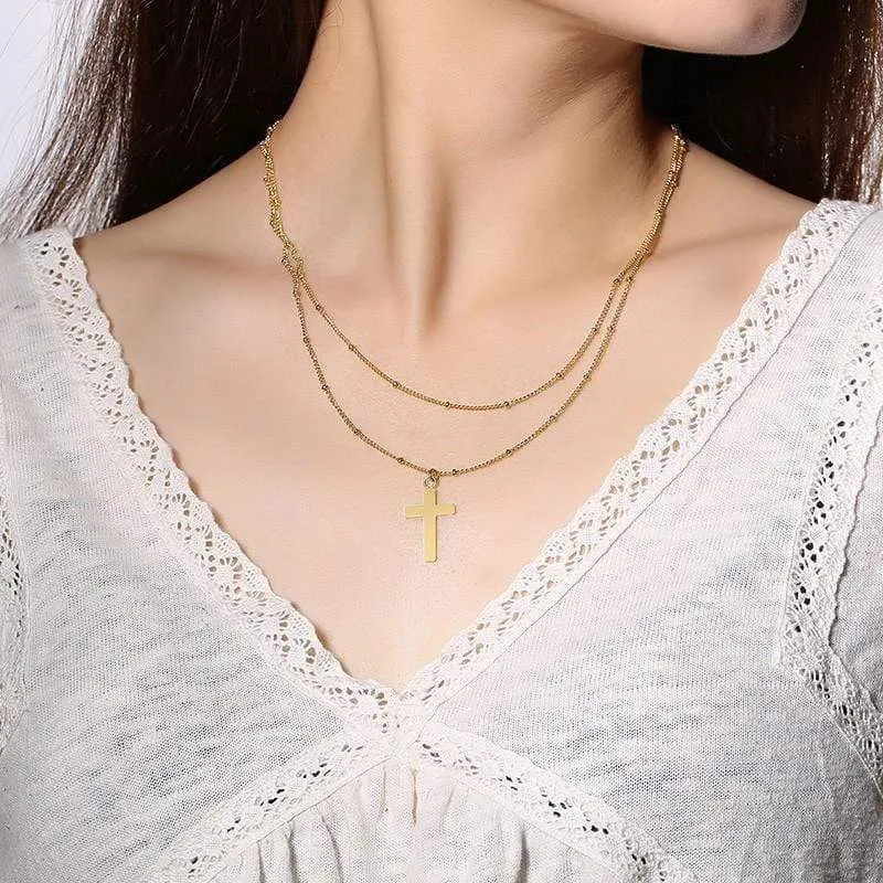 Women's Christian Necklace <br> Double Layer