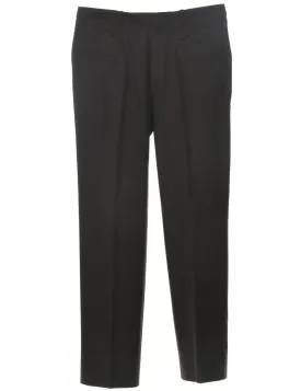 Wool Dark Brown Trousers - W33 L31