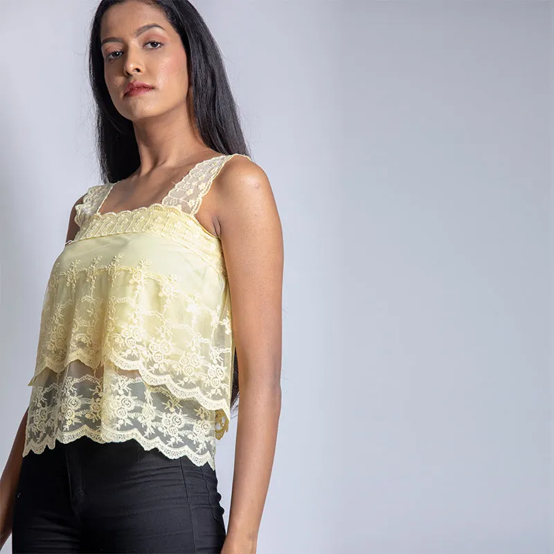 Yellow Lace Top