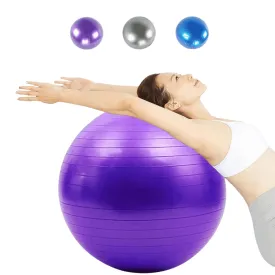 Yoga Ball, Slip-Resistant, Durable PVC, Ideal for Pilates, Yoga, and Office Use, Multiple Sizes and Colors, Easy to Inflate, Includes Air Pump