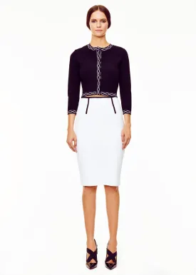 Zoe - Milano Knit Pencil Skirt with Contrast Piping